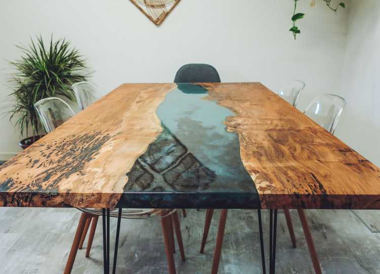 Beautiful furniture river table.